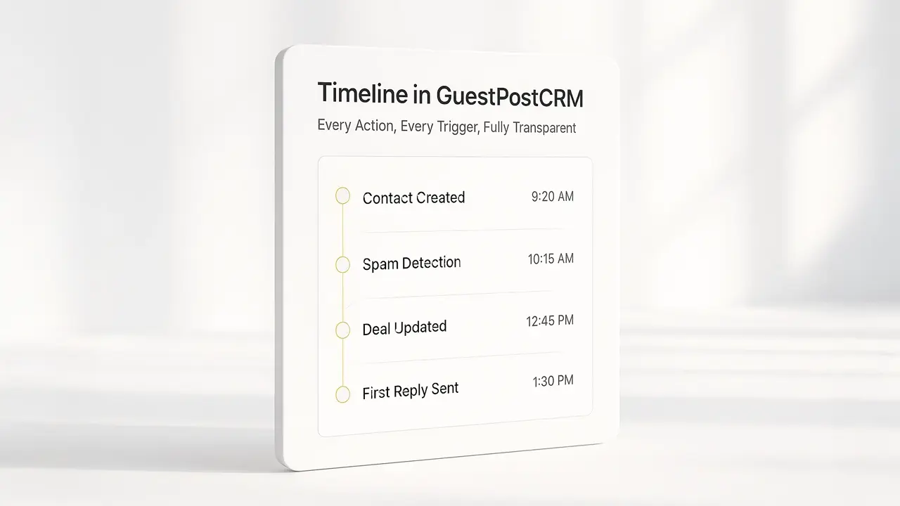 timeline in guestpostcrm