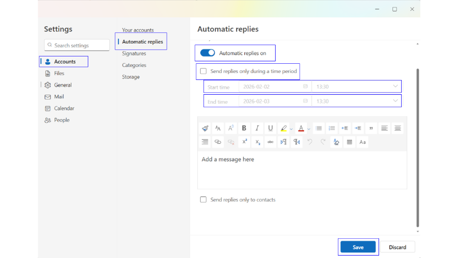 Automatic replies