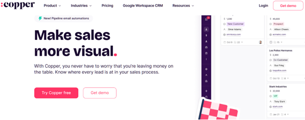 NetHunt CRM alternative - Copper CRM 