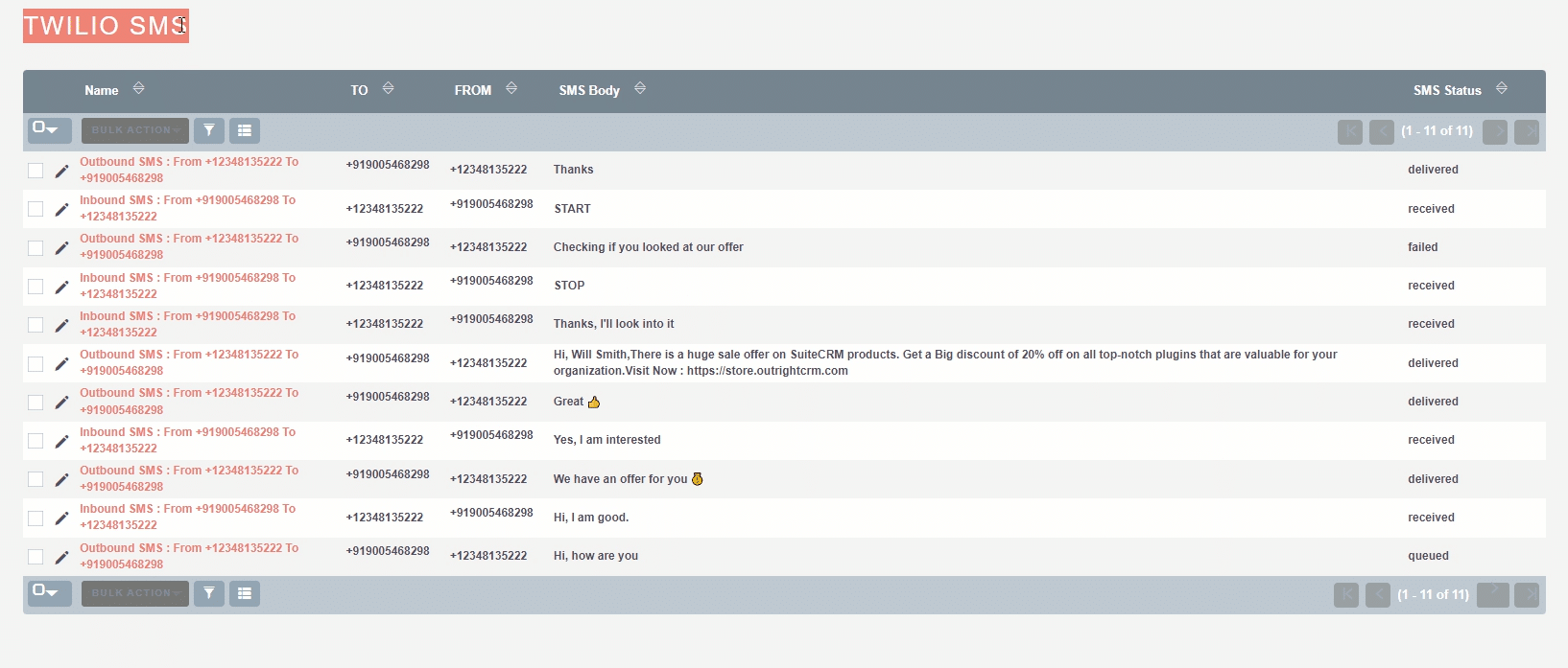 Twilio SMS 7
