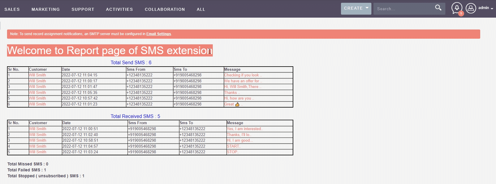 Twilio SMS 9