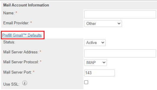 Inbound Email Settings