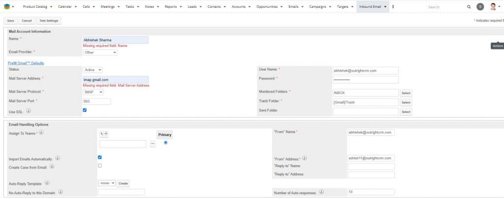 Inbound SugarCRM