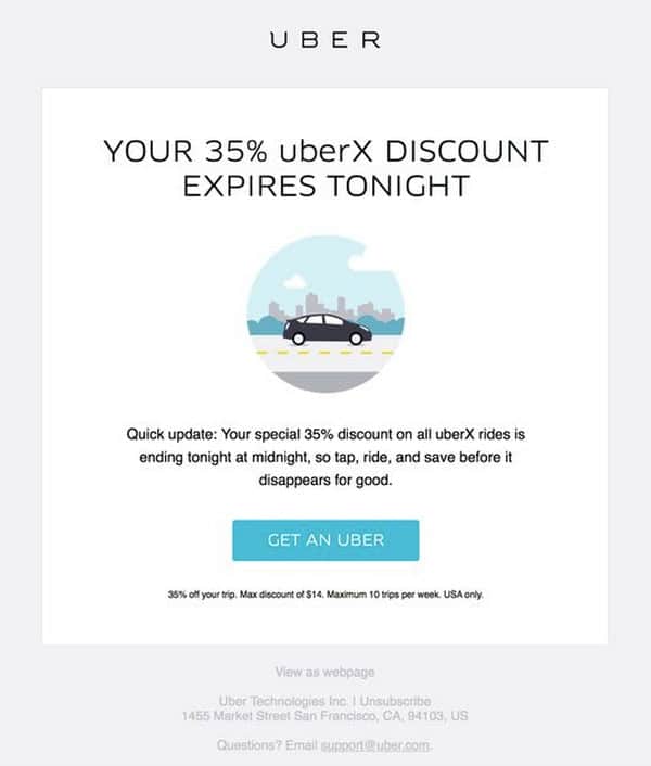 Uber Email Template Example