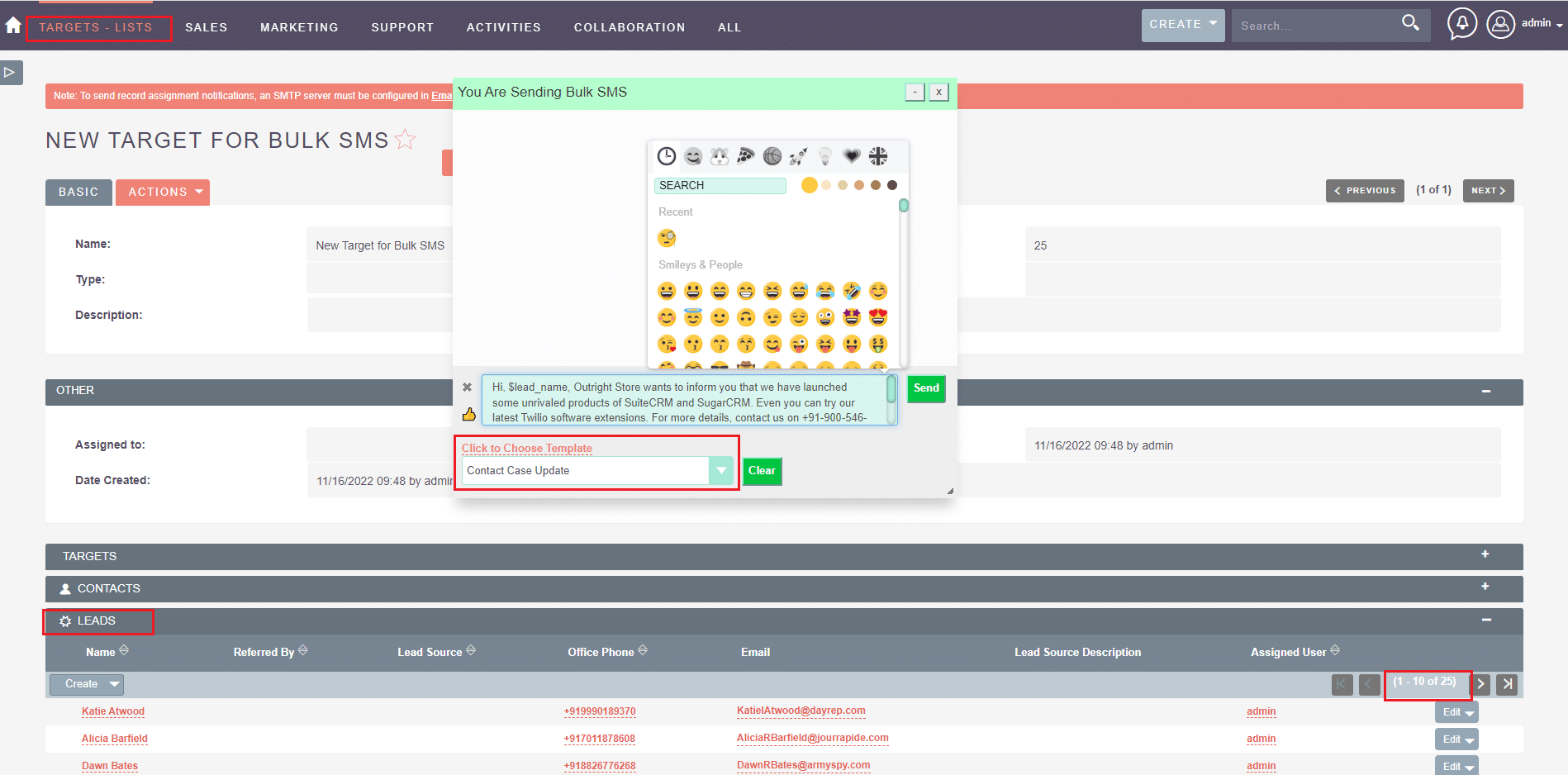 SMS Templates