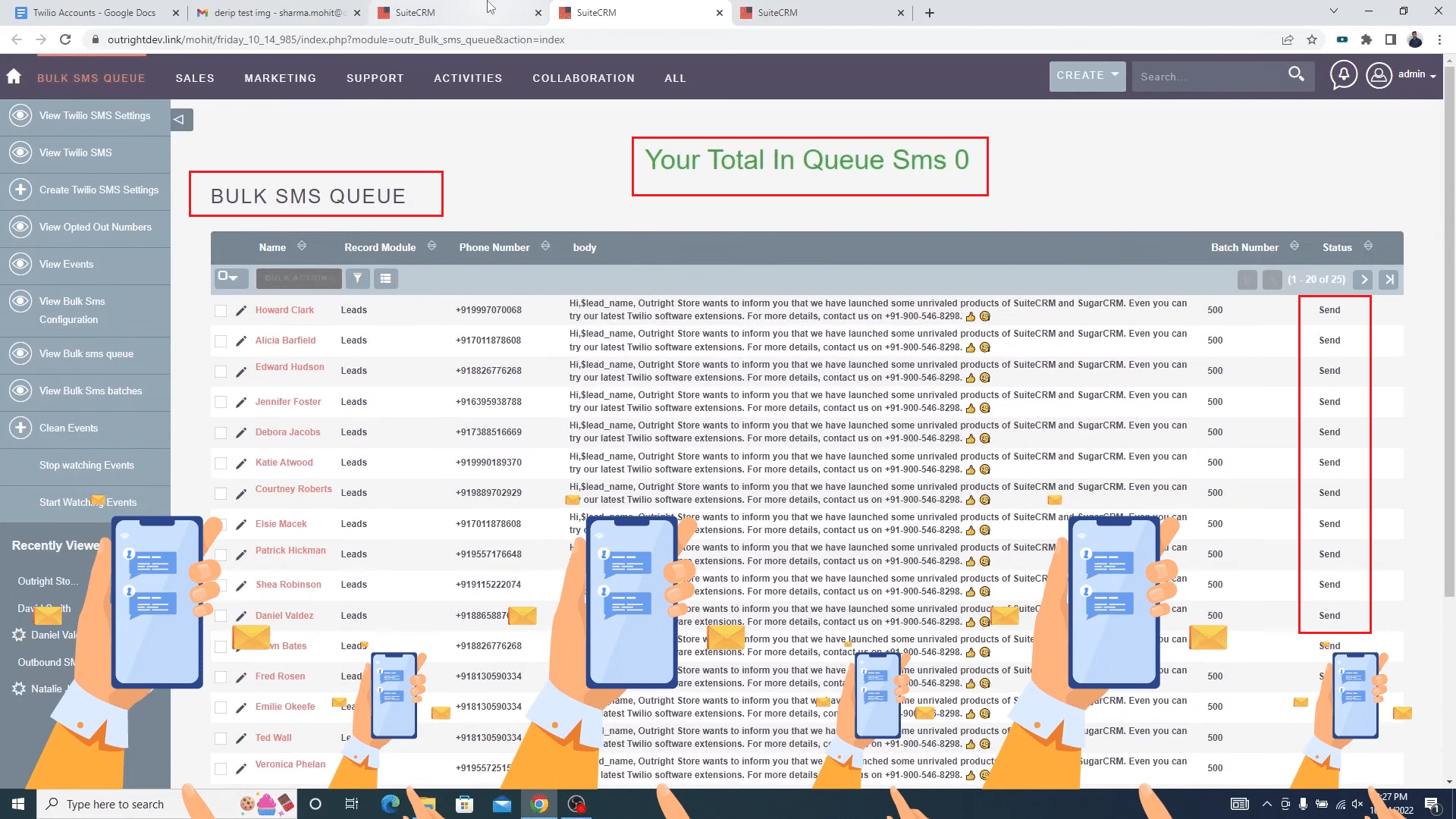 Send Status of Bulk SMS